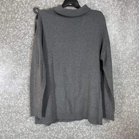 Halogen Women's Gray Tie Shoulder Turtleneck Tunic Sweater - Size XL - Cozycore - Picture 6 of 6
